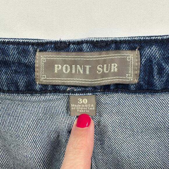 J.Crew Point Sur Jeans Womens 30 Blue Sailor Patch Pocket Wide Leg Marina Wash - Picture 3 of 12